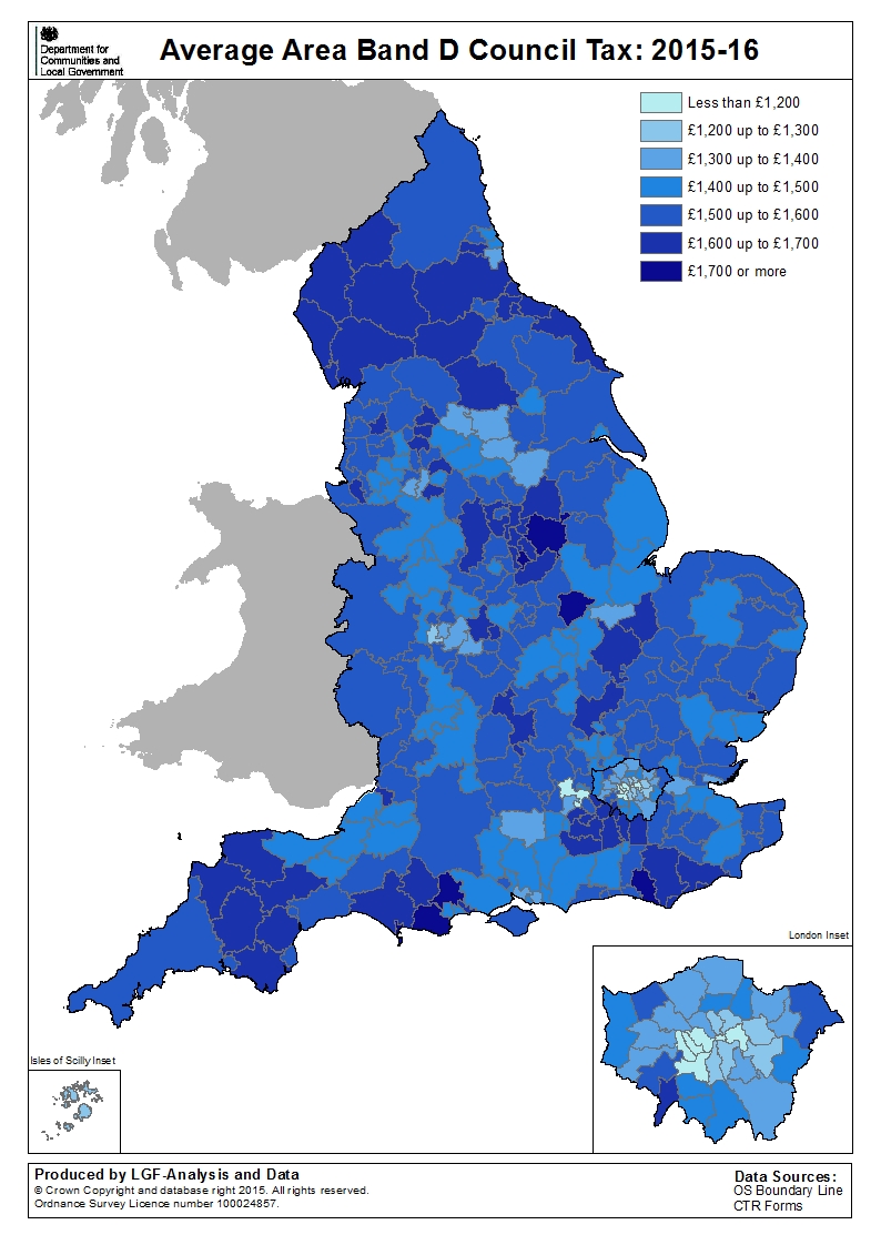 Council Tax levels set by local authorities in England 2015 to 2016