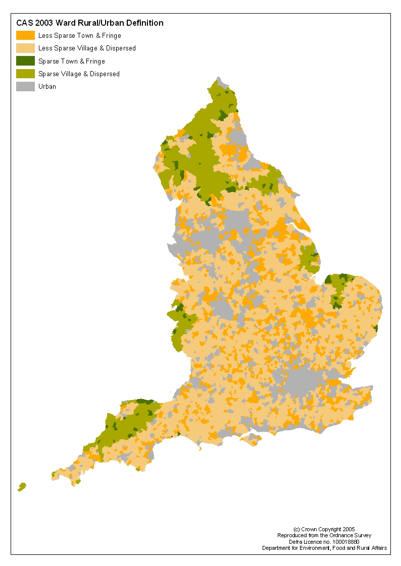 Maps Of Rural Areas In England Census 2001 Gov Uk