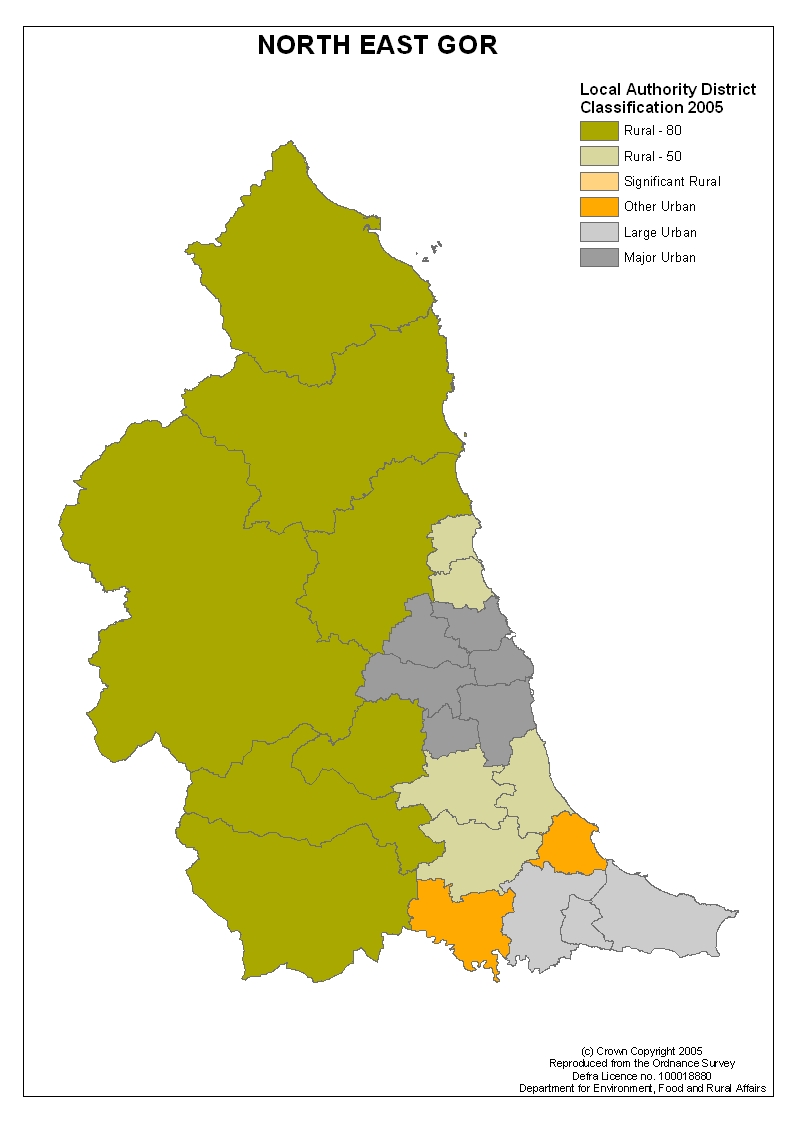 Map Of The North East Regional Maps Of Rural Areas (Census 2001) - Region: North-East - Gov.uk