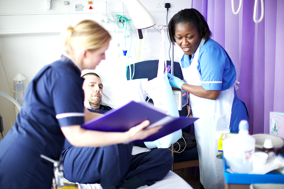 Nurses caring for patient. 