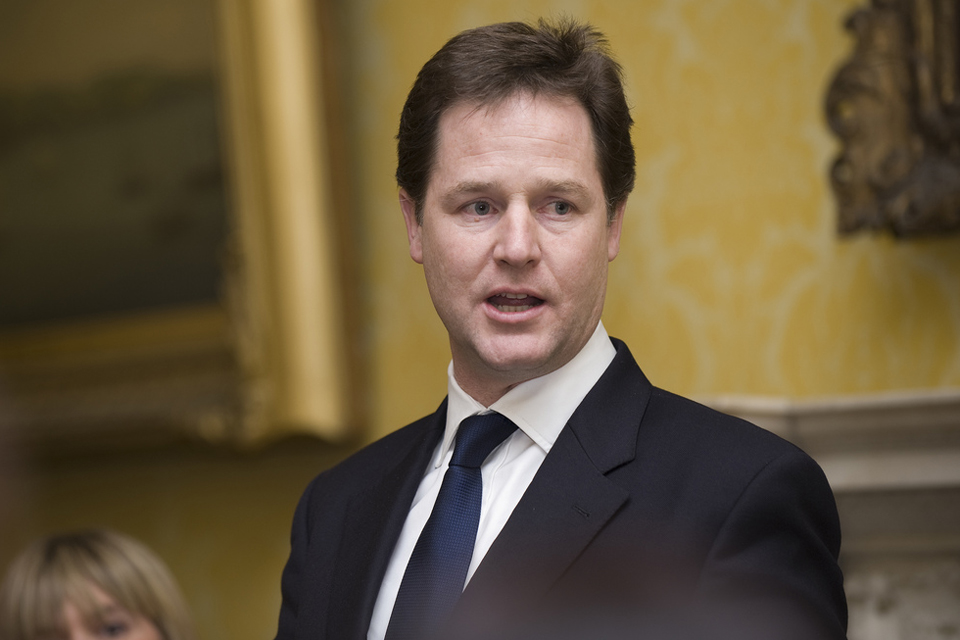 Nick Clegg delivers a speech