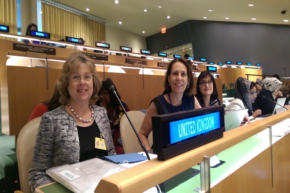 Baroness Northover and Helene Reardon-Bond at the Commission on the Status of Women, UN