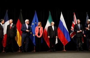 Ministers announcing the successful conclusion of negotiations for the Joint Comprehensive Plan of Action, 14 July 2015 (credit: Bundesministerium für Europa, Integration und Äusseres/CC BY 2.0)