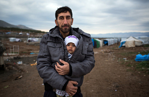 A Syrian man displaced from his home by ISIL, pictured in a refugee camp in northern Iraq. Picture: Andrew McConnell/Panos for DFID.