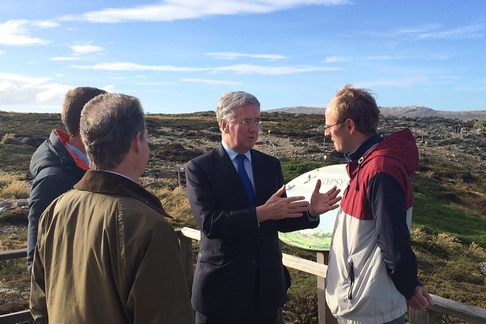 Mr Fallon in the Falkland Islands