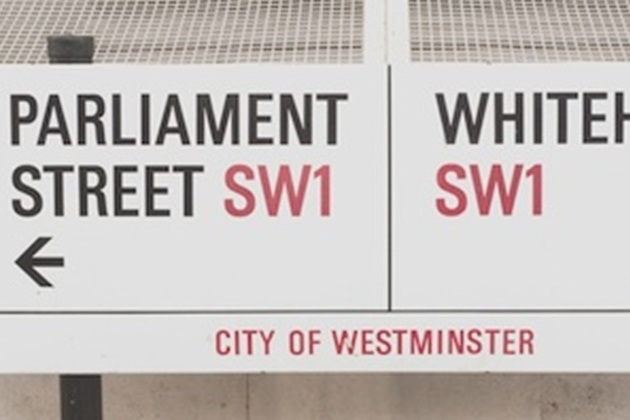 Parliament street sign