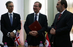 Dr Andrew Murrison, British Ambassador Hamish Cowell and Minister Said Aidi