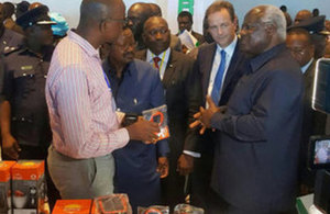 Minister Hurd at the launch of Sierra Leone's Energy Revolution with President Koroma and Energy Minister Macauley. Picture: Nick Hurd/Twitter
