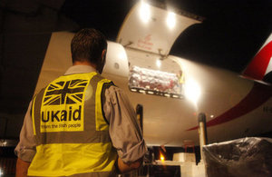 A Boeing 777, capacity 100 tonnes, has flown from Dubai to Cebu carrying 8,000 shelter kits.
