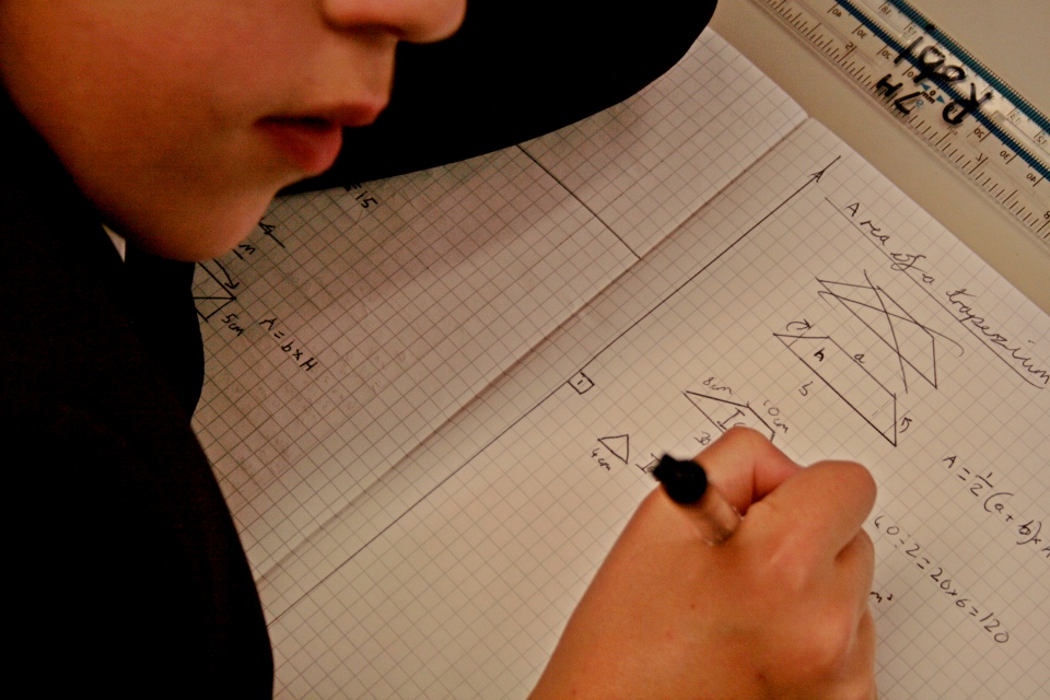 Child doing maths work