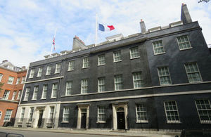 Flags half mast at Number 10