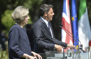 PMs Theresa May and Matteo Renzi