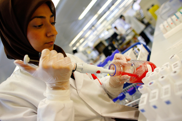 Medical researcher working in a lab
