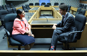 Priti Patel and Justin Trudeau