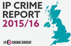 The words IP Crime report plus a UK map