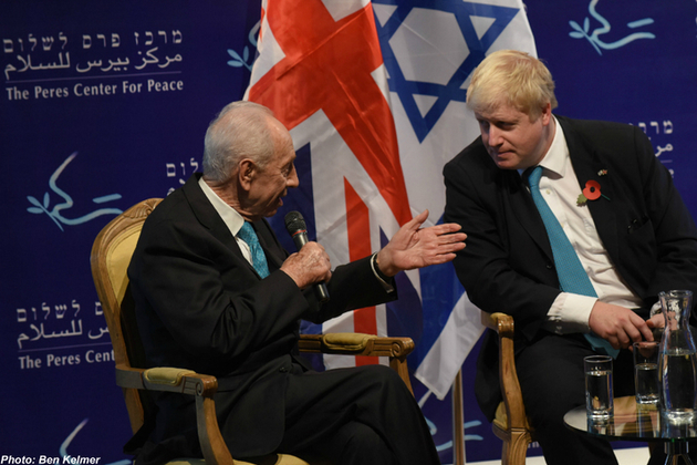 Foreign Secretary Boris Johnson and Shimon Peres