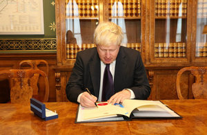 Foreign Secretary, Boris Johnson ratifying the Paris Agreement