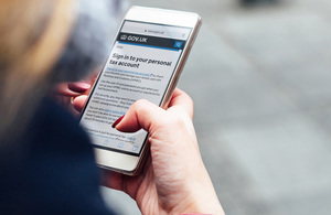Person using the personal tax account on their phone