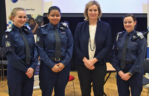 Home Secretary meeets with Greenwich volunteer police cadets