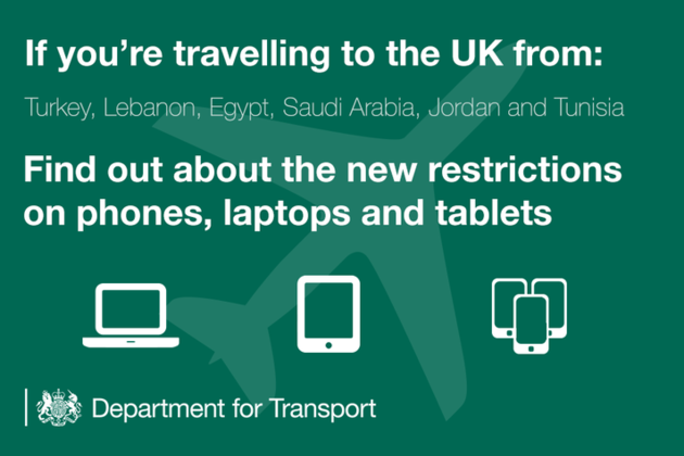 Additional hand luggage restrictions on some flights to the UK.