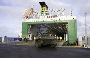 UK armoured vehicles arrive in Estonia