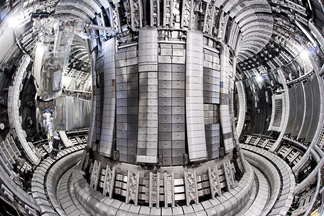 Inside JET - currently the world's largest fusion device