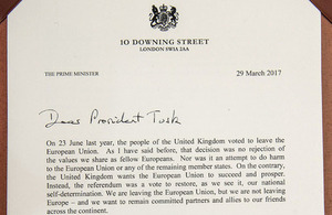 Donald Tusk Letter