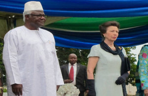 HRH Princess Anne and President Ernest Bai koroma at the State Reception