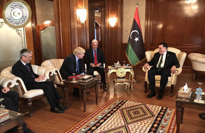 Foreign Secretary Boris Johnson meeting PM Serraj