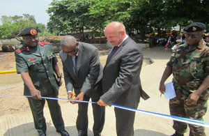 British High Commissioner Guy Warrington, Deputy Minister of Defence, Captain (Rtd) Abdul Kamara and Chief of Defence, Luit.Gen. John Milton