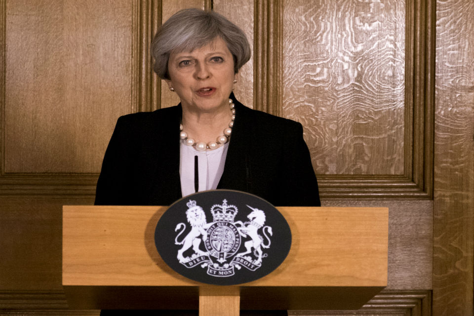 Prime Minister Theresa May speaking