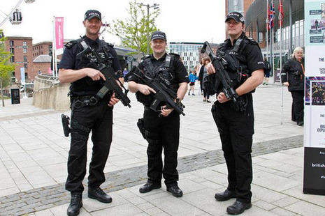 Officers patrolling in Liverpool