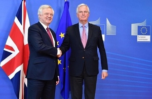 David Davis with Michel Barnier