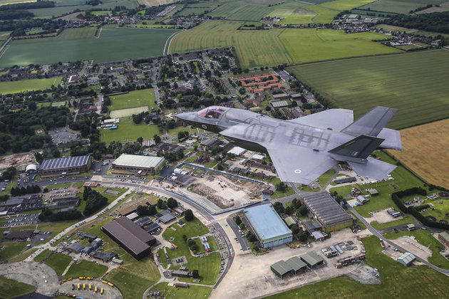 RAF F-35 flying over RAF Marham
