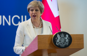 UK Prime Minister Theresa May at June 2017 European Council Meeting