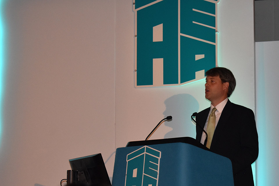 Chris Skidmore speaking at the Association of Electoral Administrators.