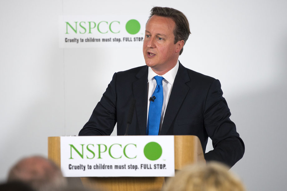 The Prime Minister gives a speech at the NSPCC. 