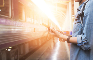 Woman waiting for train