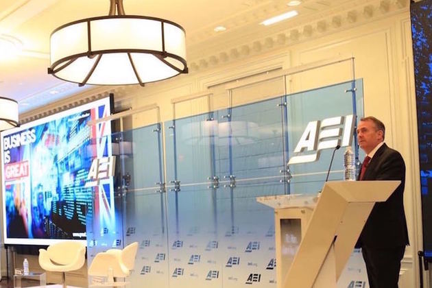 Liam Fox speaking at AEI