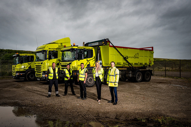 Employees from Recycling Lives at their new site in Workington