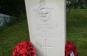P/O Webb newly engraved headstone. Crown Copyright. All rights reserved.