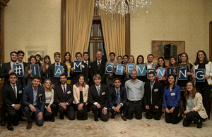 The group of 2017/2018 scholars with HMA Mark Kent