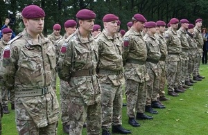 Members of the Parachute Regiment pay their respects to LCpl Loney, Crown Copyright, All Rights Reserved