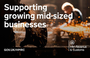 Growth support graphic with text: 'Supporting growing mid-sized businesses'