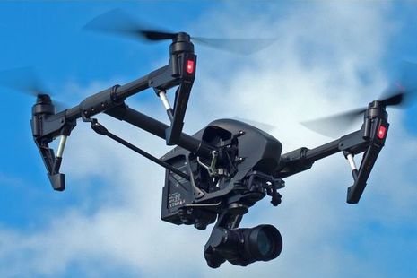DJI phantom with a camera. Copyright Jacko Jacques. All rights reserved.