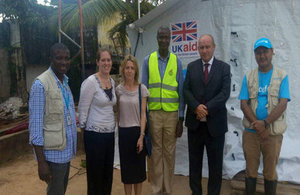 Mary Hunt (third from the left), new Head of UKaid Sierra Leone, at the mudslide site to discuss UK support