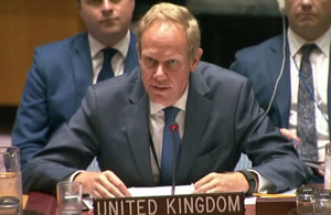 Ambassador Matthew Rycroft, UK Permanent Representative to the United Nations, at the Security Council