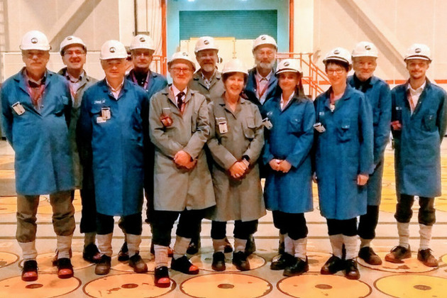 Committee members standing in Sellafield.