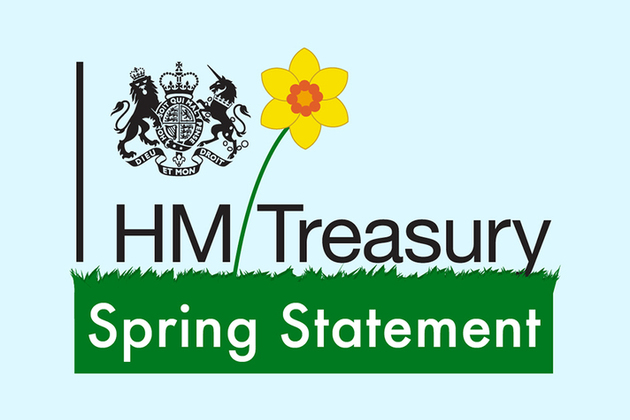 HM Treasury logo on grass and with a daffodil