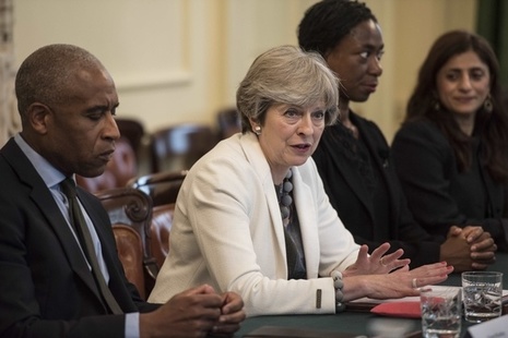Prime Minister Theresa May at the Race Disparity Audit roundtable discussion